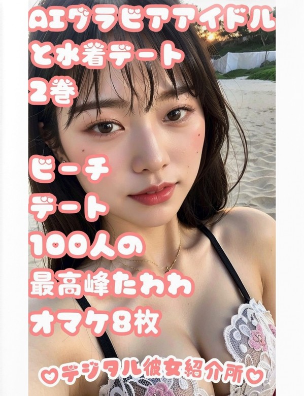 Aiグラビアアイドルと水着デート 2巻 ビーチデート 100人の最高峰たわわ オマケ8枚 写真集、同人誌・個人出版 デジタル彼女紹介所