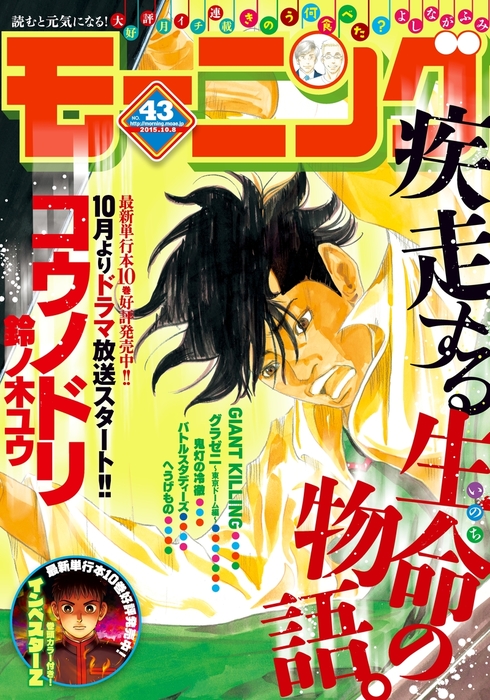 モーニング 15年43号 15年9月24日発売 マンガ 漫画 モーニング編集部 三田紀房 ツジトモ 綱本将也 森高夕次 アダチケイジ 江口夏実 田島隆 東風孝広 よしながふみ 鈴ノ木ユウ 岩本ナオ とりのなん子 山田芳裕 橘尚毅 汐里 なきぼくろ 鈴木マサカズ 関根眞一