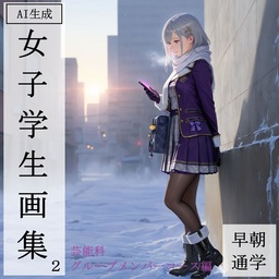AI生成 女子学生画集２　芸能科グループメンバーコース編　-早朝通学-